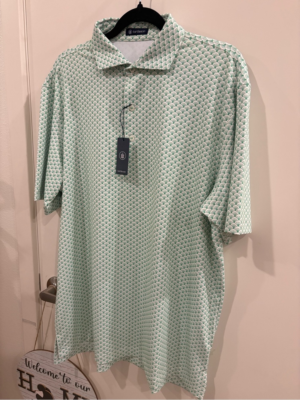 Turtleson Men's performance Mint Polo Shirt - Picture 6 of 8